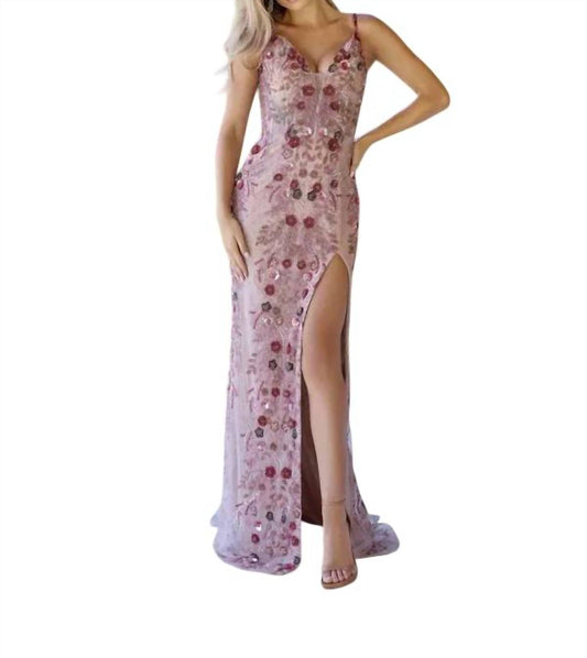 Floor-length Beaded Formal Gown