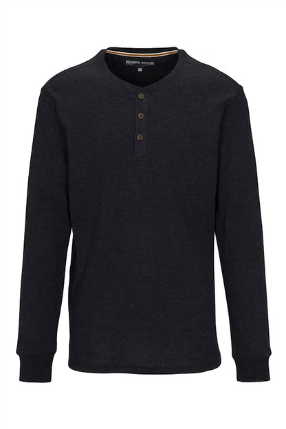 Men's Waffle 3 Button Henley Top