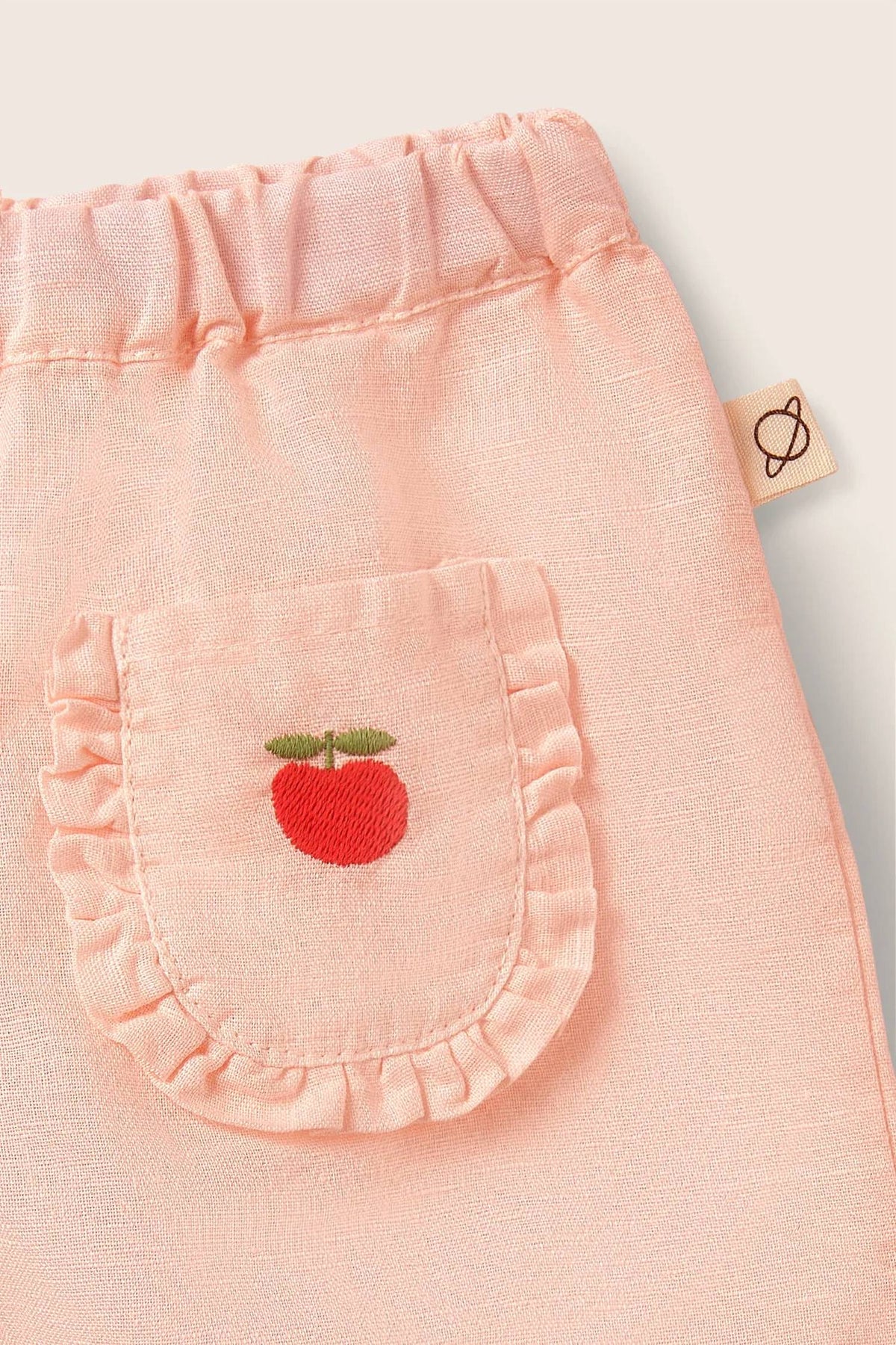 Girls Cotton Linen Ruffle Pants