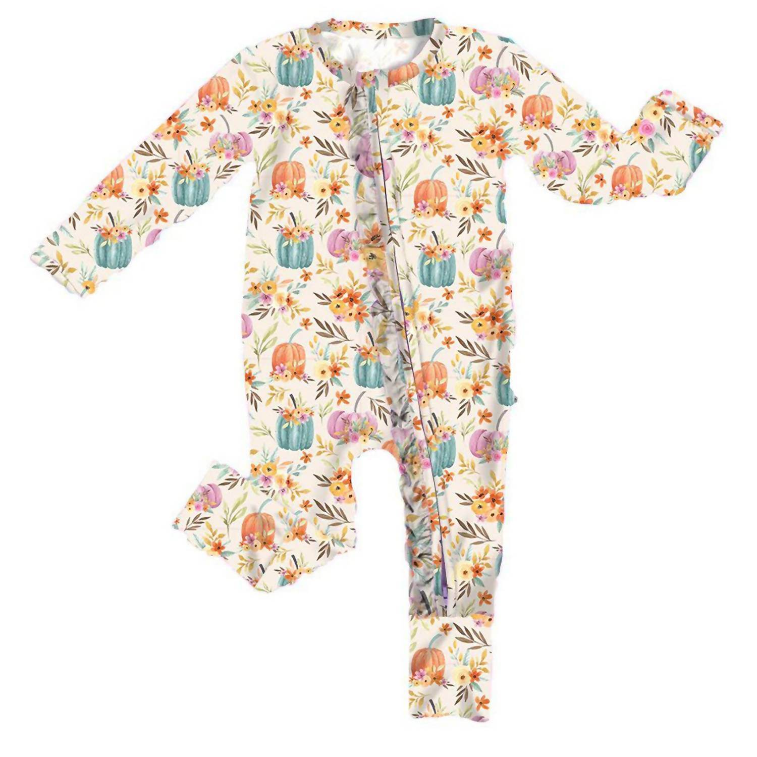 Little Snuggles - Baby Girl Pumpkin Patch Romper - Rack Hunt -