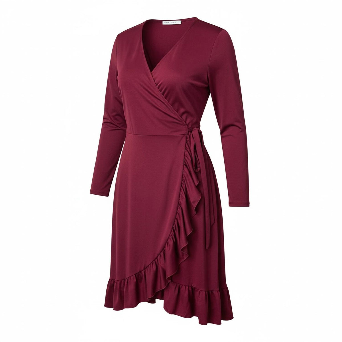 Women's Ruffle Midi Wrap Dress