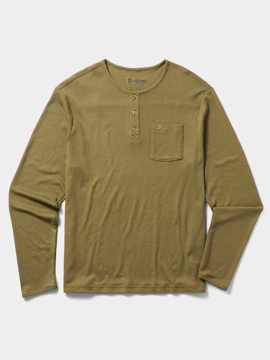 Men's Waffle Henley Long Sleeve Shirt