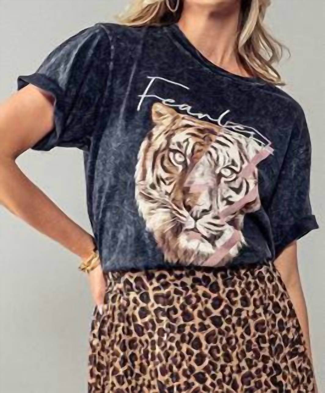 Love Vintage - Betty Tiger Oversized Top - Rack Hunt -