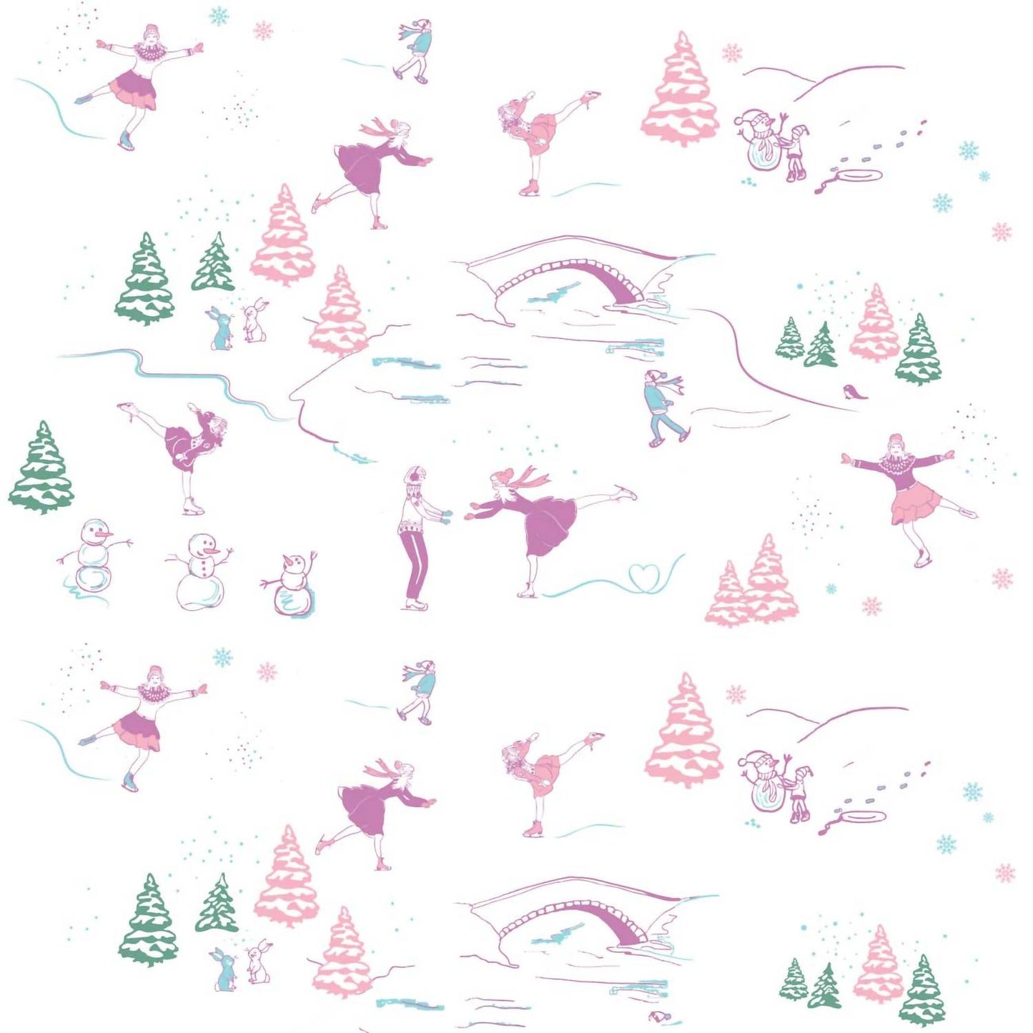 Toddler's Ice-skating & Snowmen Pajamas