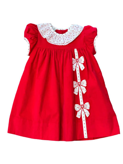 Kid's Bow Corduroy Dress