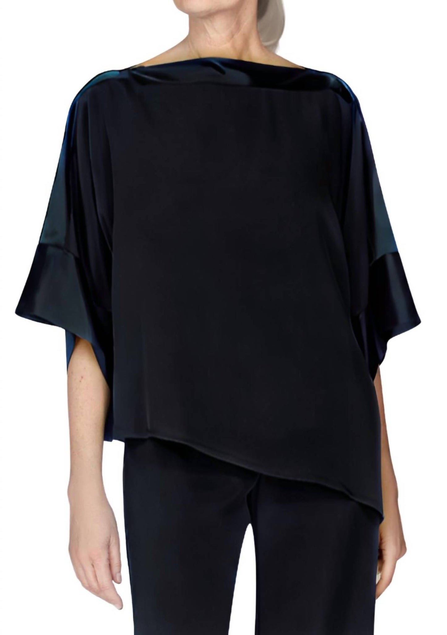 Satin Asymmetric Tunic With Satin Banding