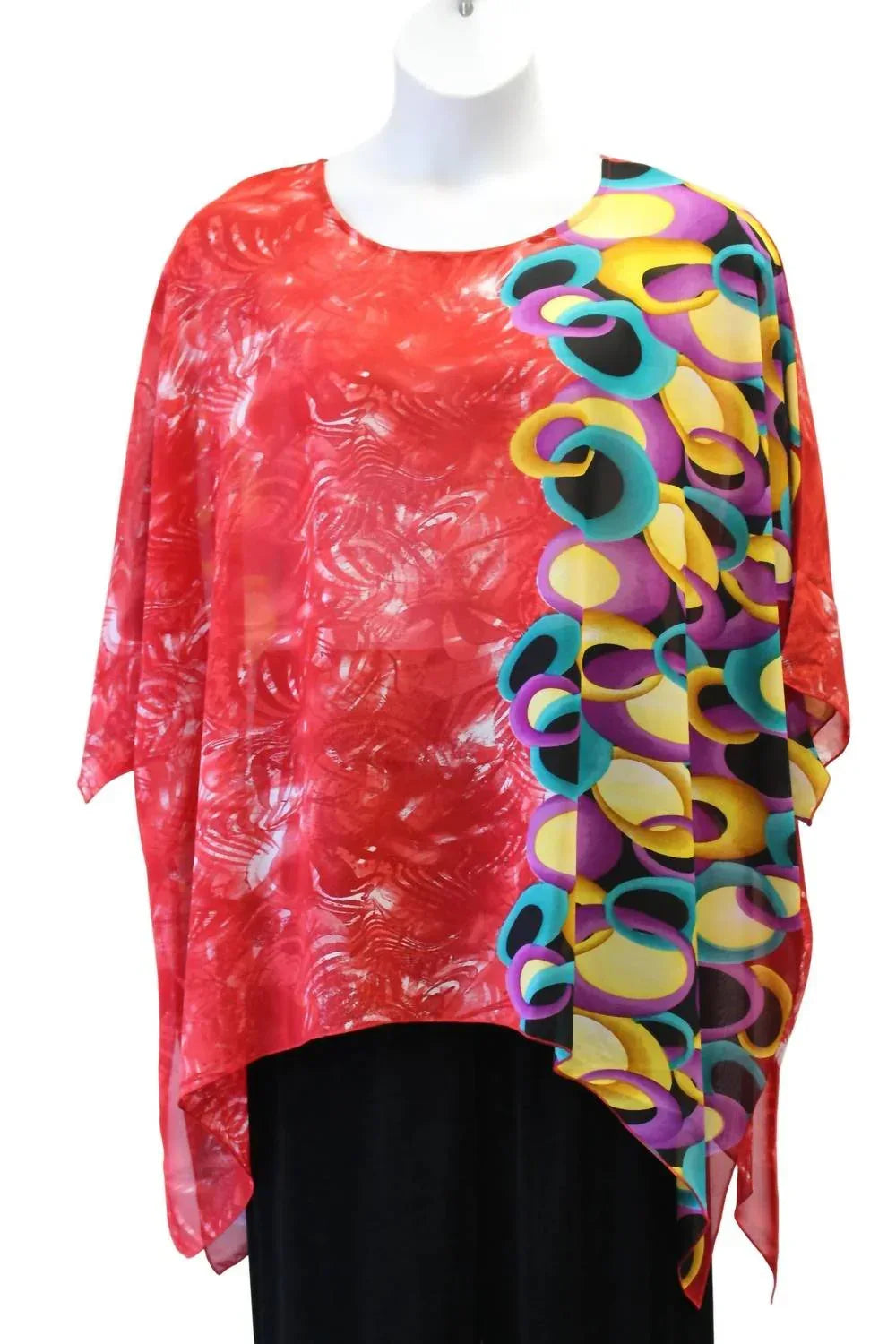 Sterling Styles - Women's Abstract Print Art To Wear Top - Rack Hunt