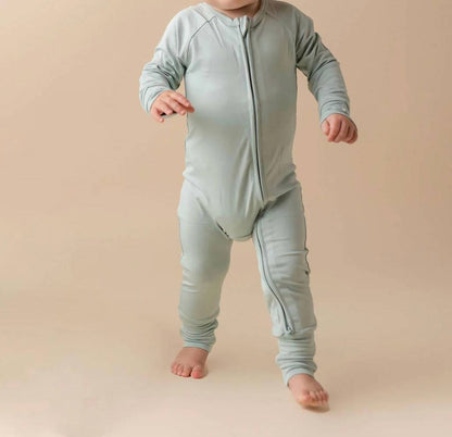 Boys Solid Zipper Romper