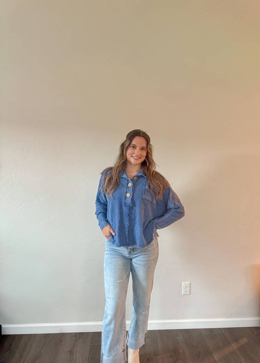 Mineral Dyed Waffle Tunic Top