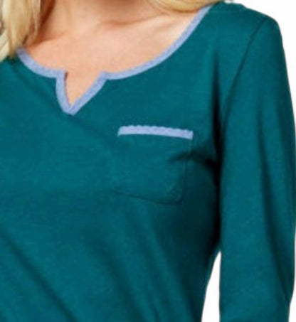 Lace Design Long Sleeve Pajama Top