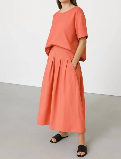 Pleated Maxi Skirt