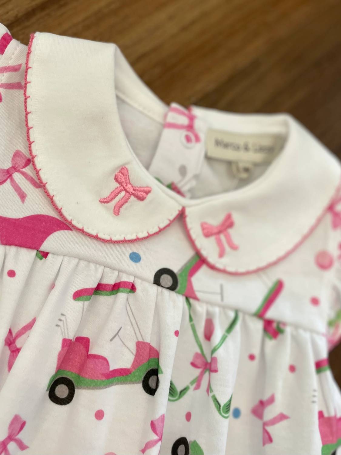 Kid's Golf Print Knit Bubble With Collar