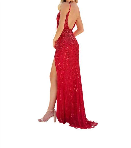 Sleeveless Floor-length Sequin Evening Gown