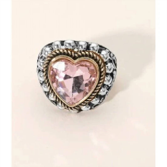 Women's Vintage Heart Stretch Ring