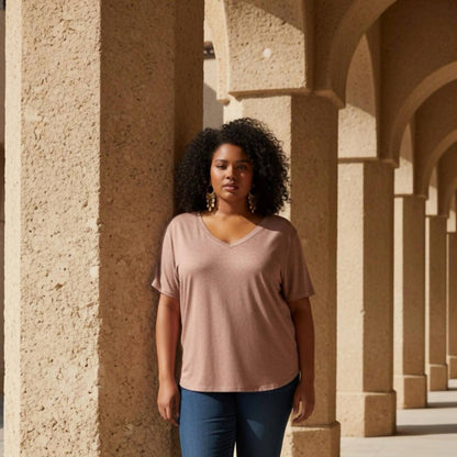 Classic Short Sleeve V-neck Top