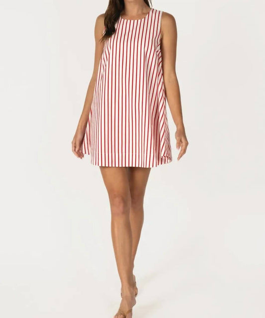 Scalloped Back Stripe Mini Dress