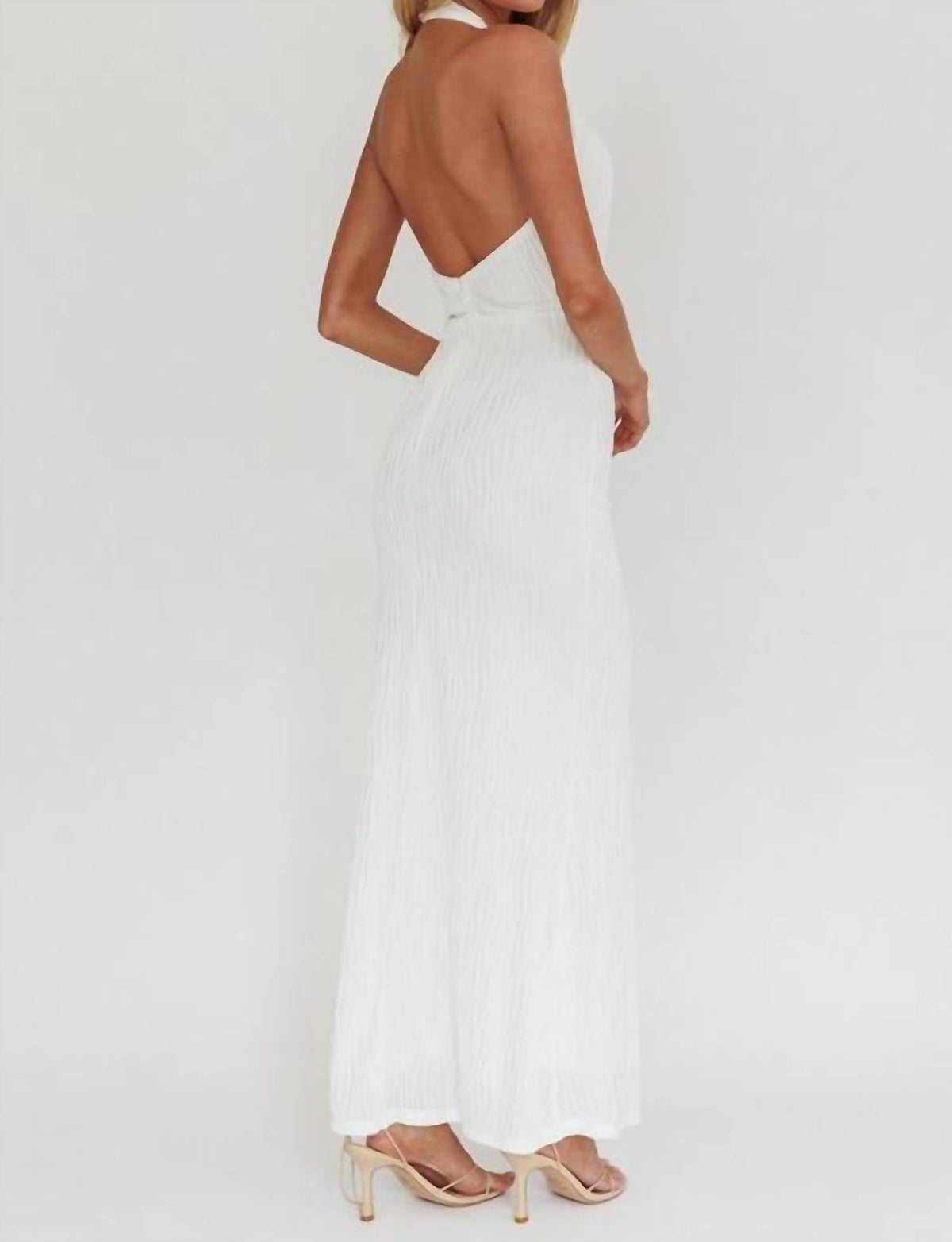 Textured Halter Maxi Dress