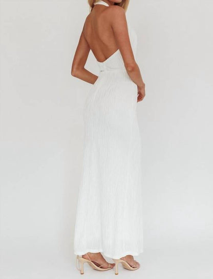 Textured Halter Maxi Dress