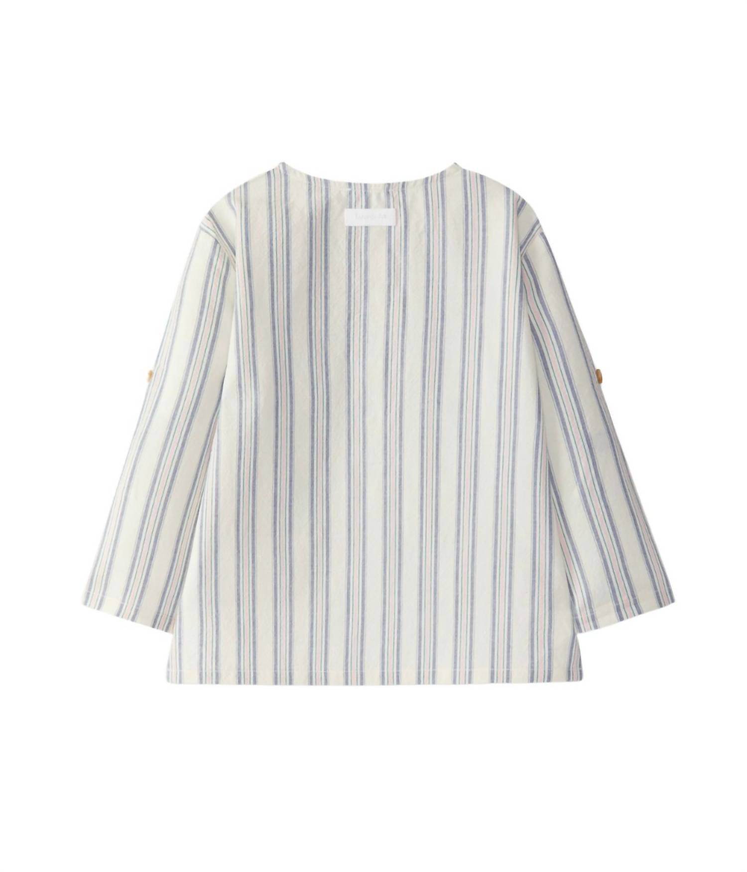 Laranjinha - Boy's Mandarin Collar Striped Shirt - Rack Hunt -