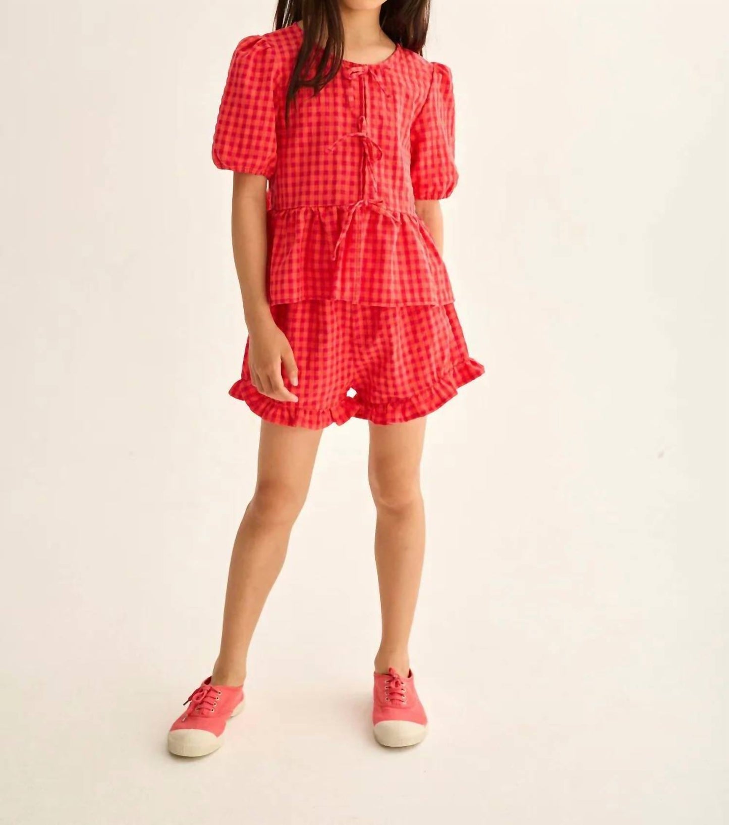 Jud Gingham Cotton Shorts