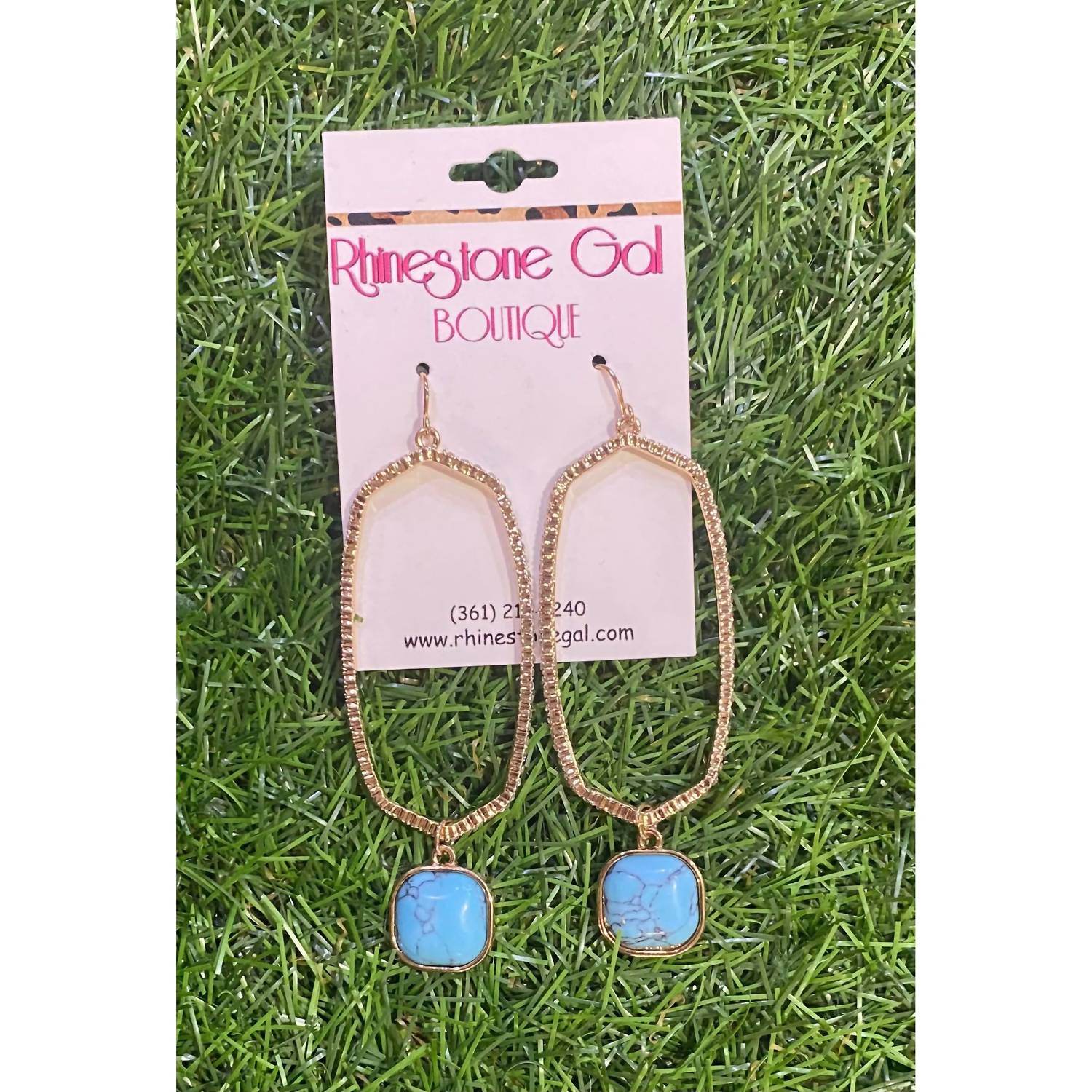 MYS Wholesale - Women's Pave Hexagon Drop Earrings - Rack Hunt -