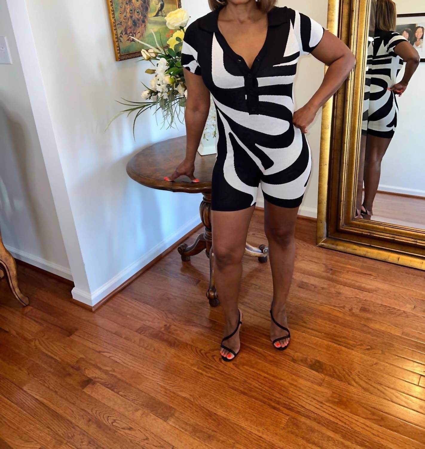 ShopWTD - Abstract Print Romper - Rack Hunt -