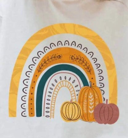 Tultex Apparel - Girl's Rainbow Pumpkin T-shirt - Rack Hunt