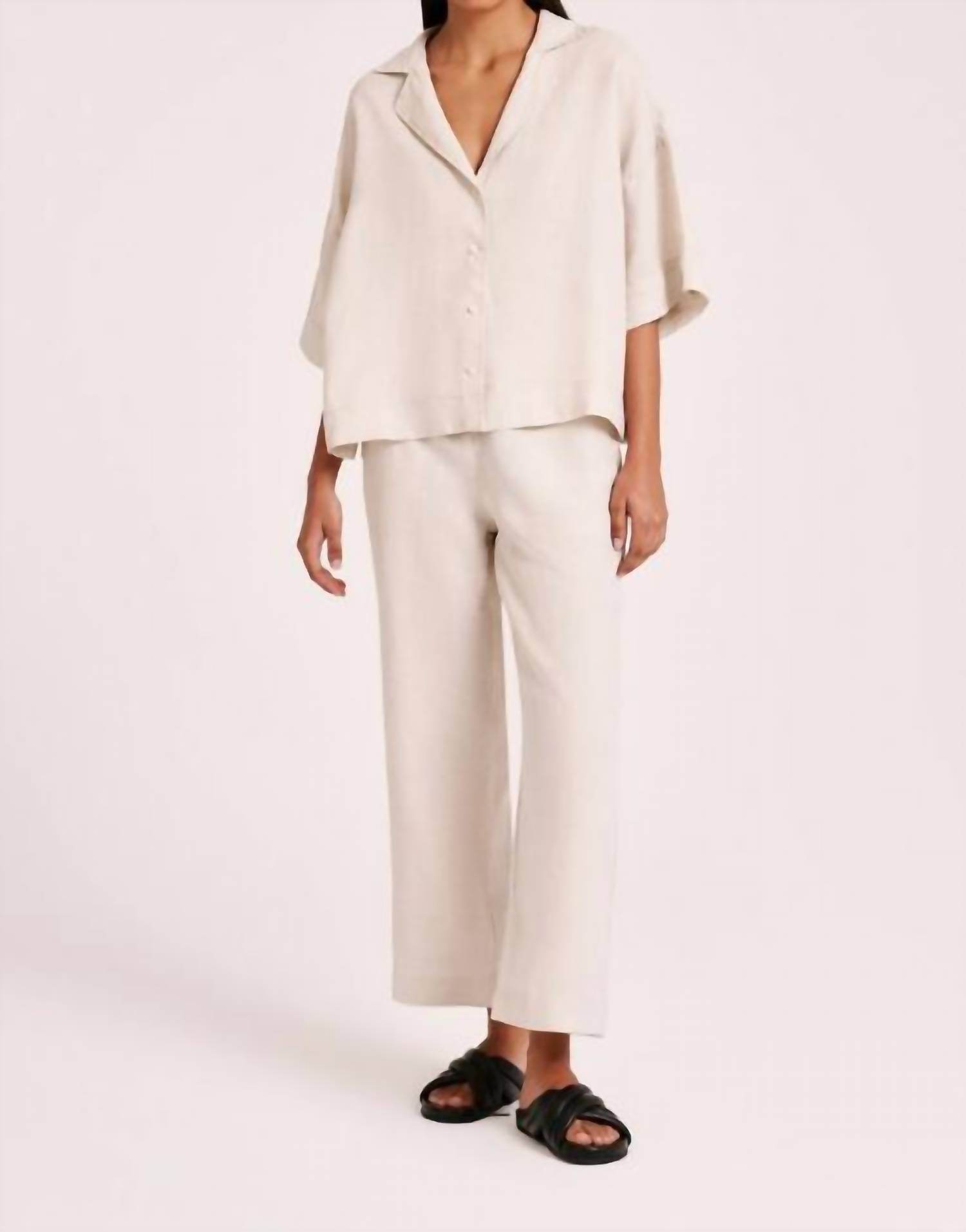 Nude Lucy - Lounge Linen Crop Pant - Rack Hunt