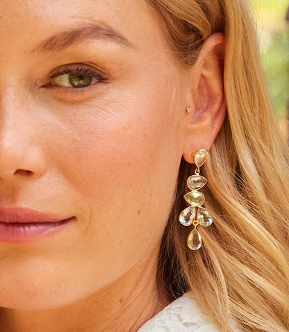 Women's Multi Drop Gemstone Earrings