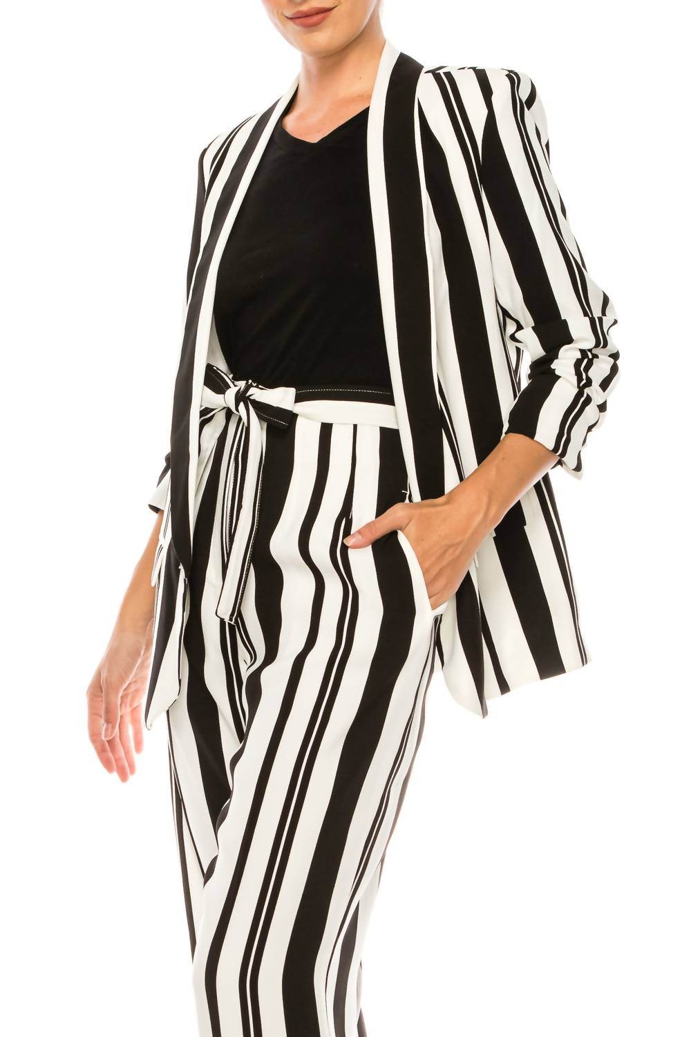 Peter Nygard - Stripe 3/4 Sleeve Blazer - Rack Hunt -