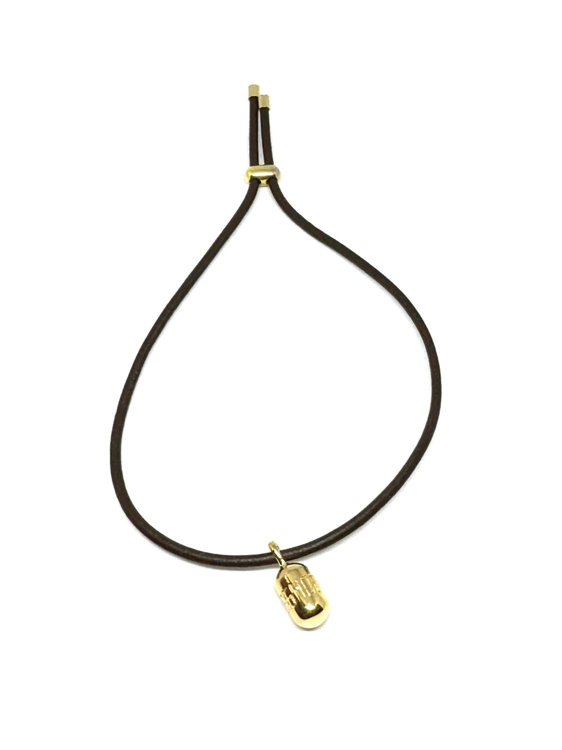 Micro Fortune Buoy On Leather Bracelet
