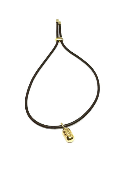 Micro Fortune Buoy On Leather Bracelet