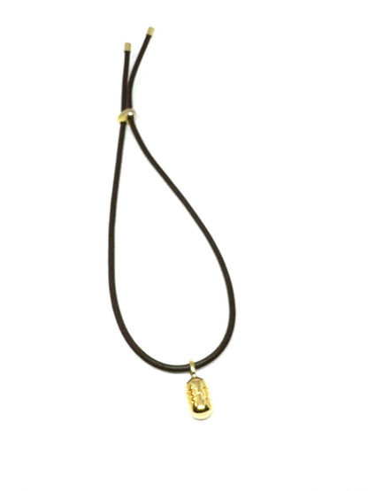 Micro Fortune Buoy On Leather Bracelet