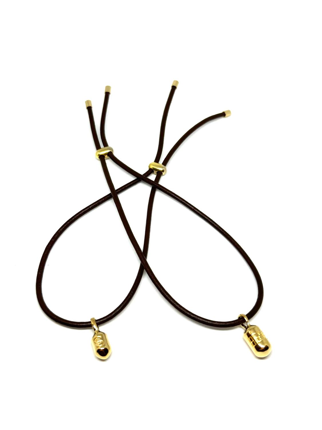 Micro Fortune Buoy On Leather Bracelet