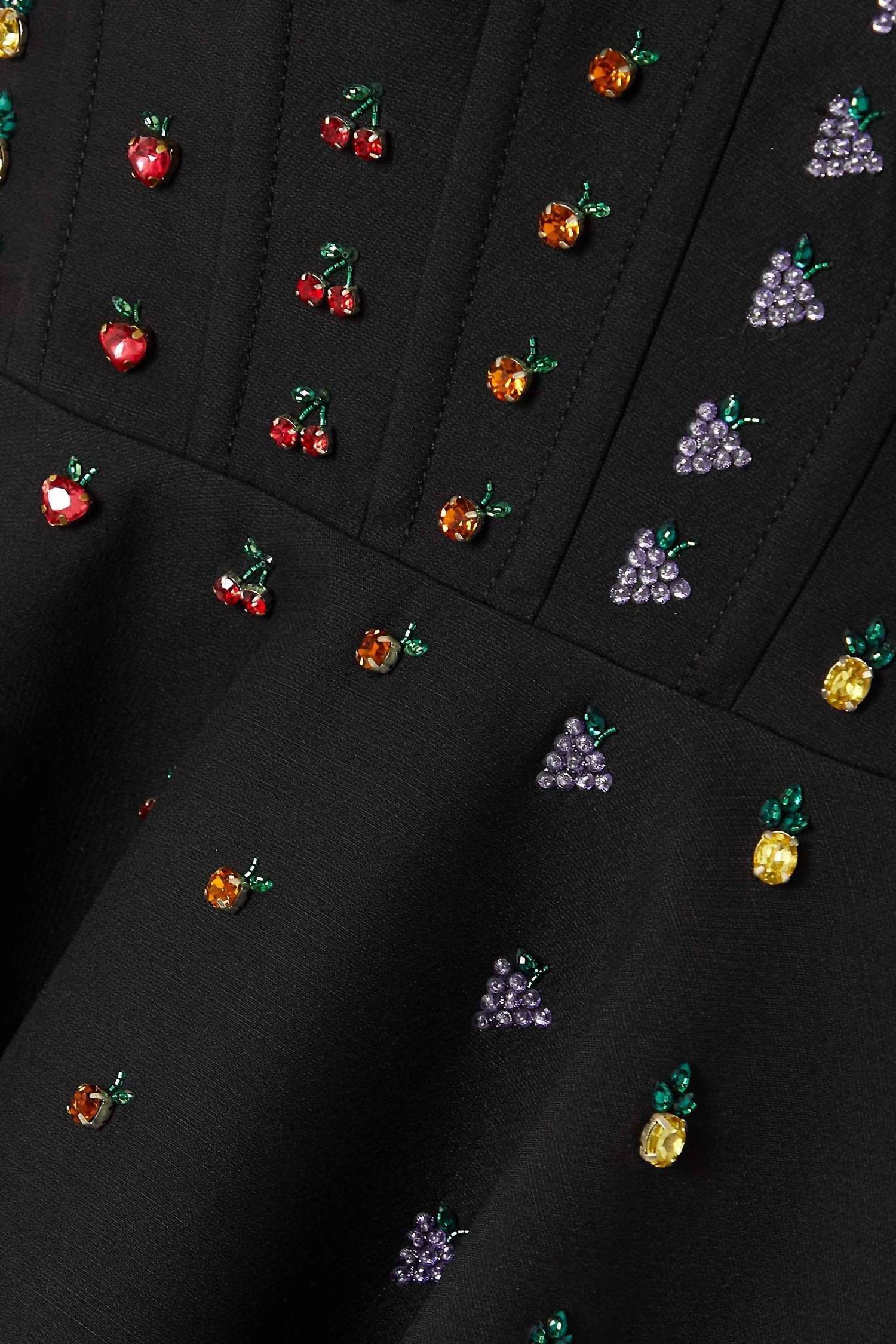 Valentino - Strapless Crystal-embellished Wool And Silk-blend Mini Dress - Rack Hunt