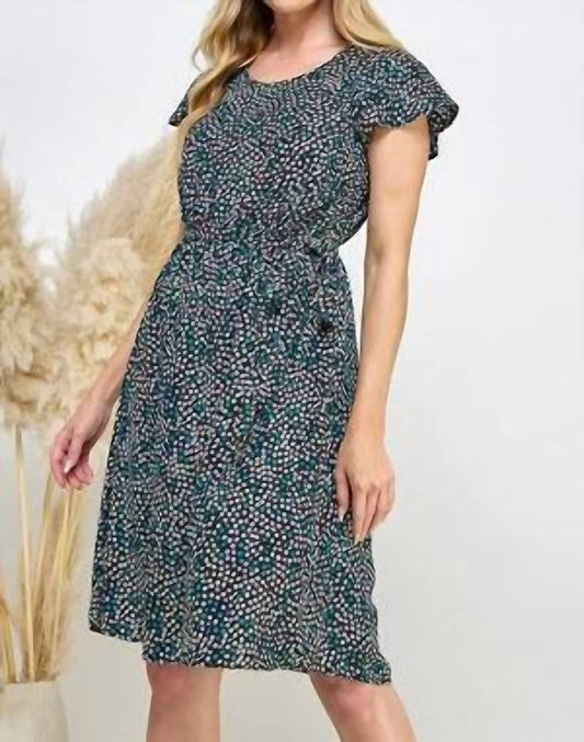 Ditsy Dot Print Mini Dress