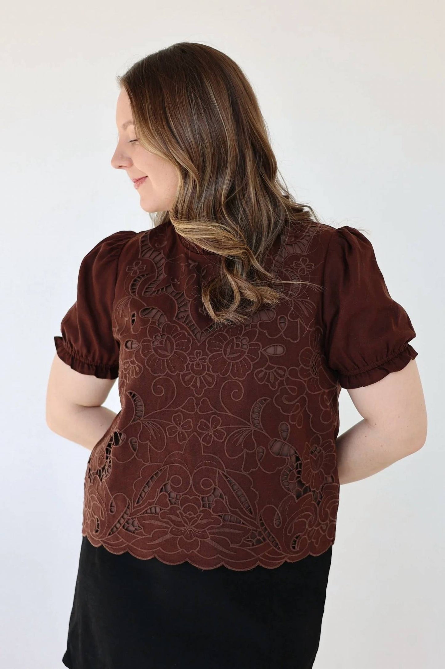 Clara Embroidered Eyelet Blouse