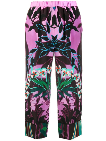 Valentino - Culottes With Orchid Print Pants - lifestyle view - Rack Hunt
