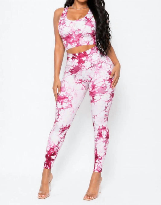 Gem Stretch Two Piece Lounge Matching Tie Dye Yoga Pants Set