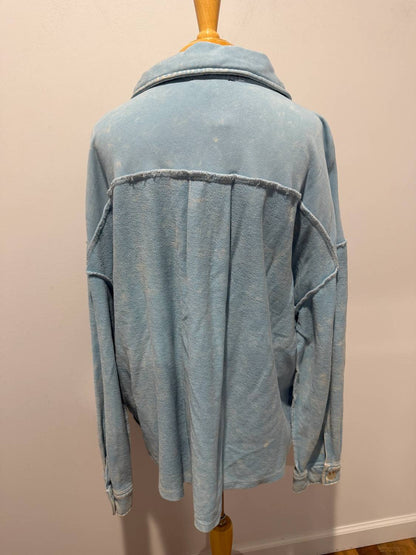 Women's Vintage Patchwork Drop Shoulder Shacket