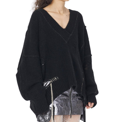 Yak Side Opening V-neck Sweater