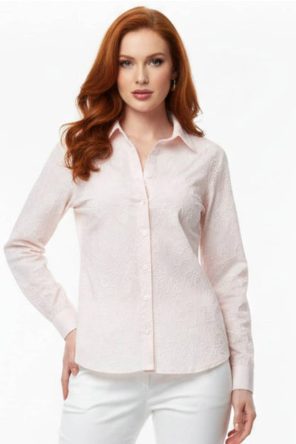Floral Embroidered Button-down Shirt