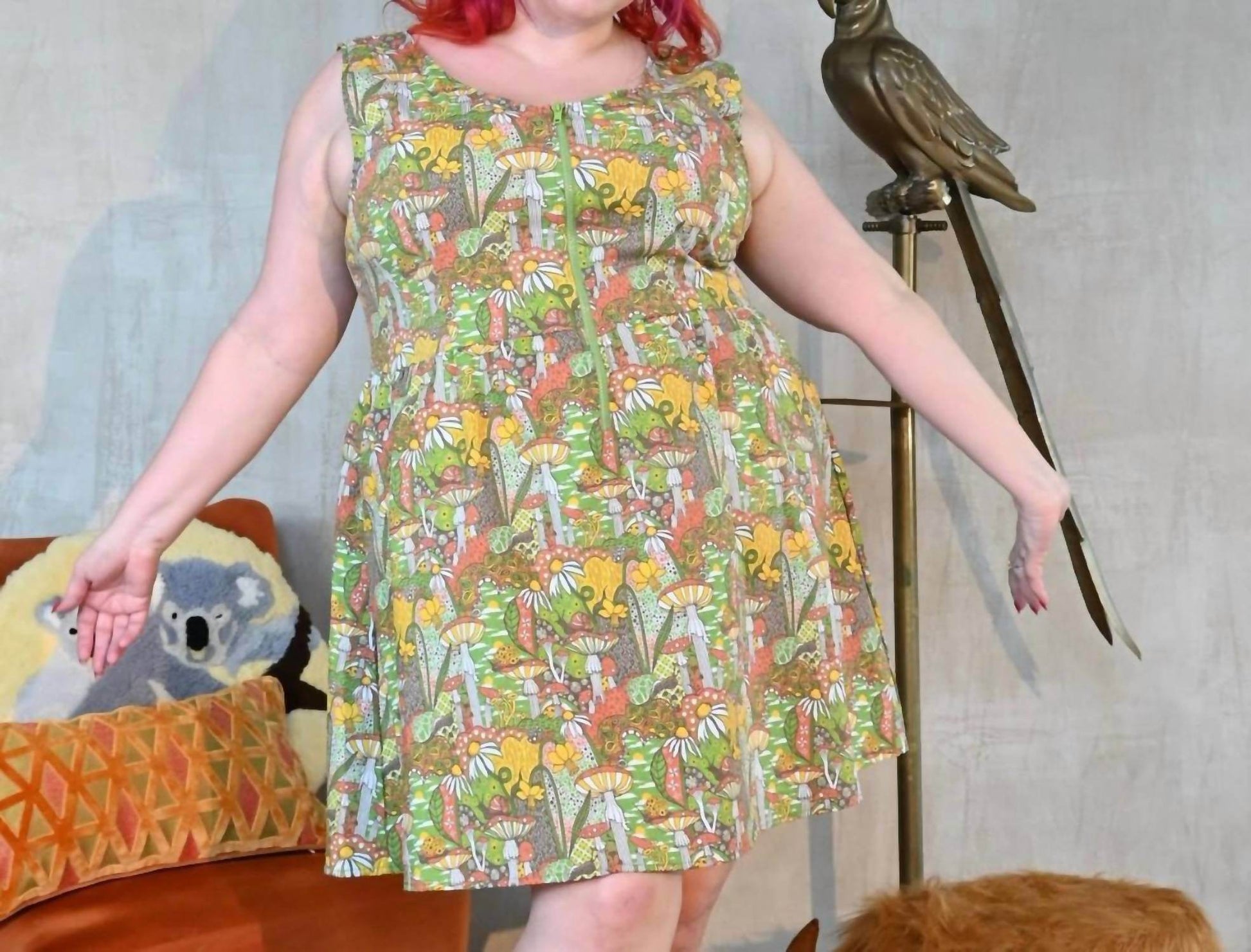 Blue Platypus - Magic Mushrooms Zip-front Dress - Rack Hunt