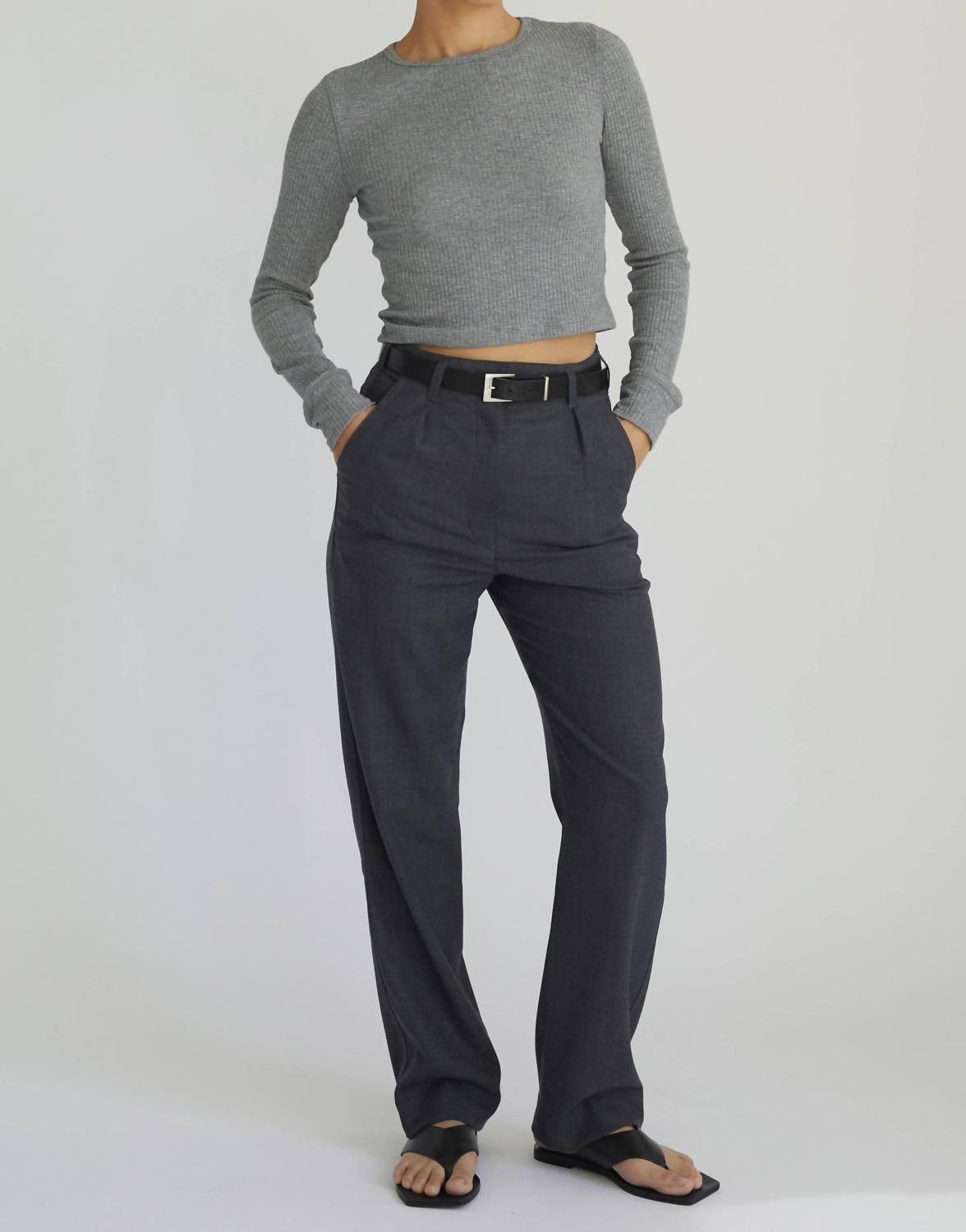 Women's Cropped Fitted Long Sleeve Top