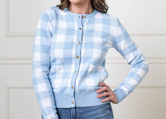 Check Sweater Cardigan