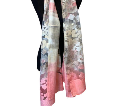 Women's Long Sheer Watercolor Lightweight Scarf Wrap