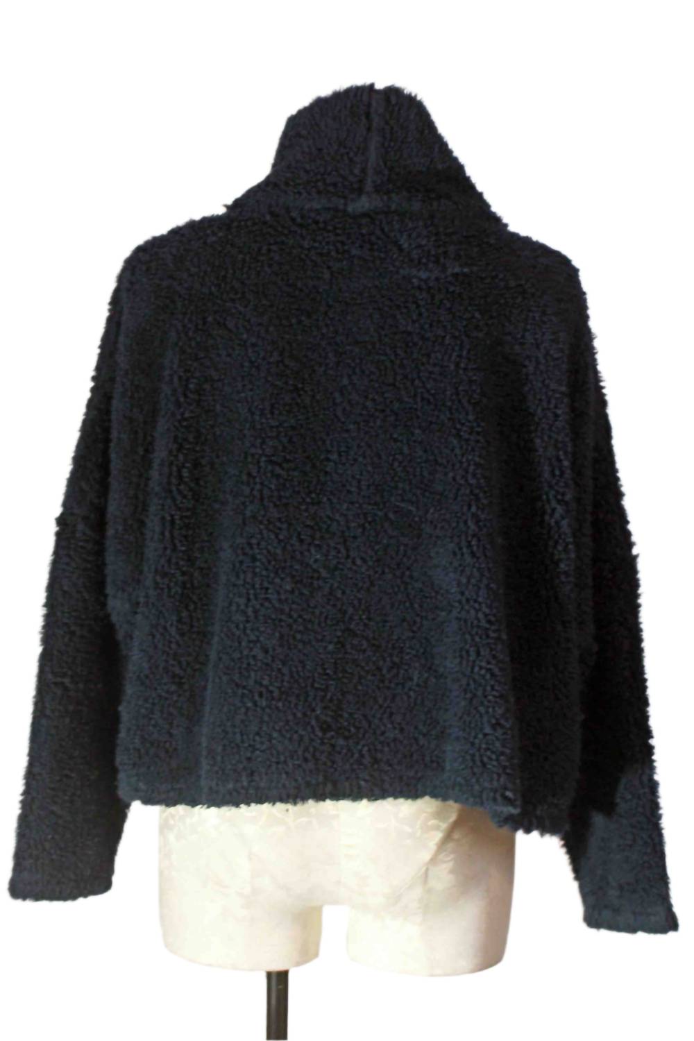 Women's Cropped Cowl Sherpa Pullover Top