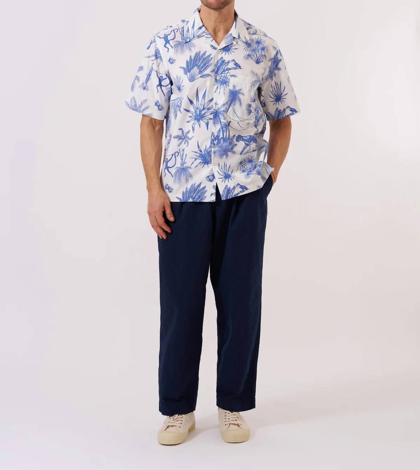 Jungle Toile Poplin Camp Shirt