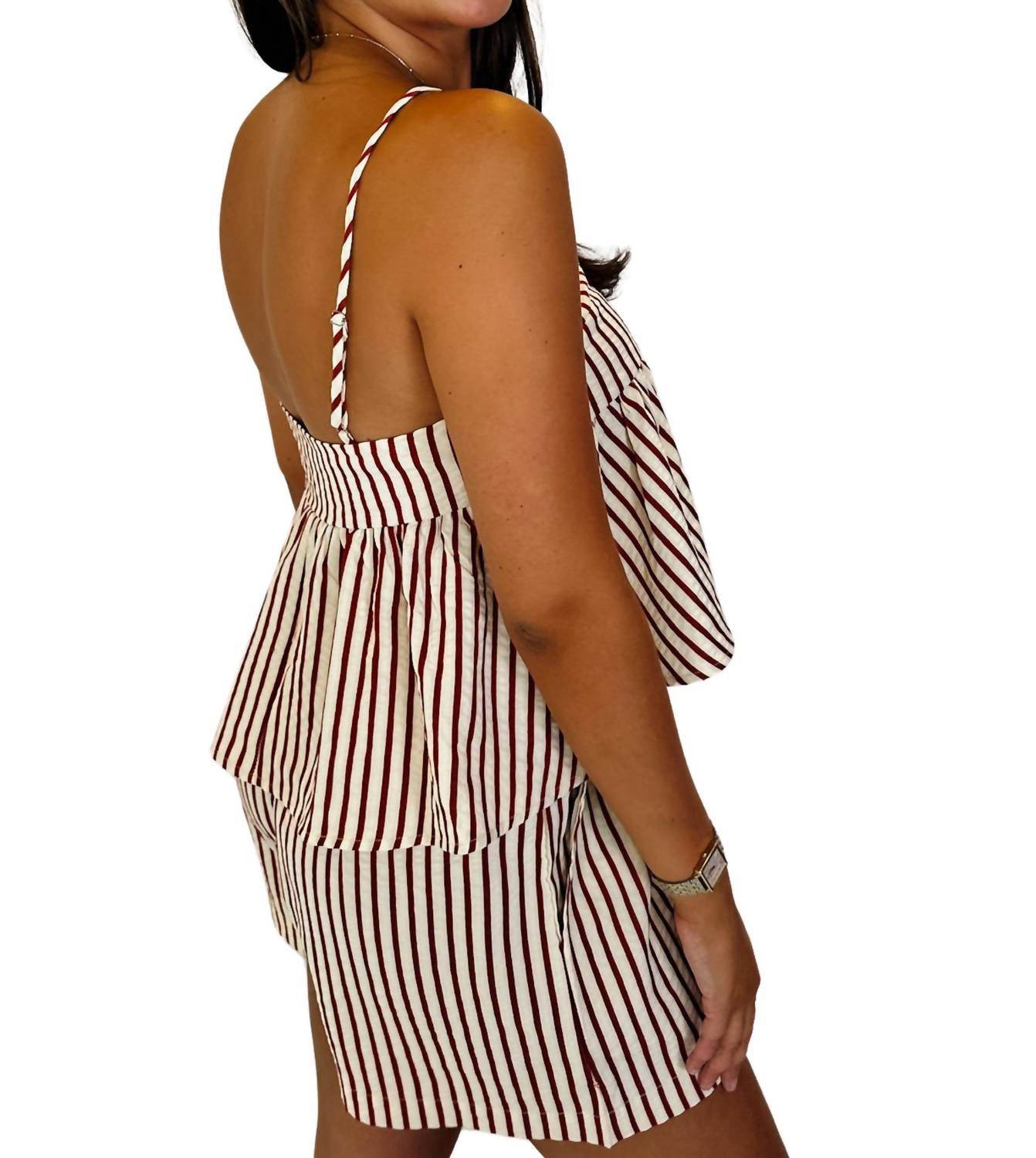 Lilbelle by Lilbelle - Allie Cotton Striped V-neck Top - Rack Hunt -