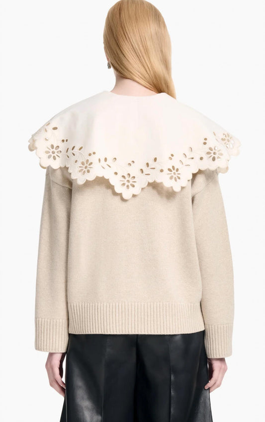 Toro Broderie Anglaise Collar Sweater